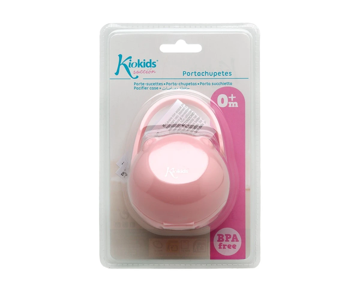 Portachupetes con gancho rosa